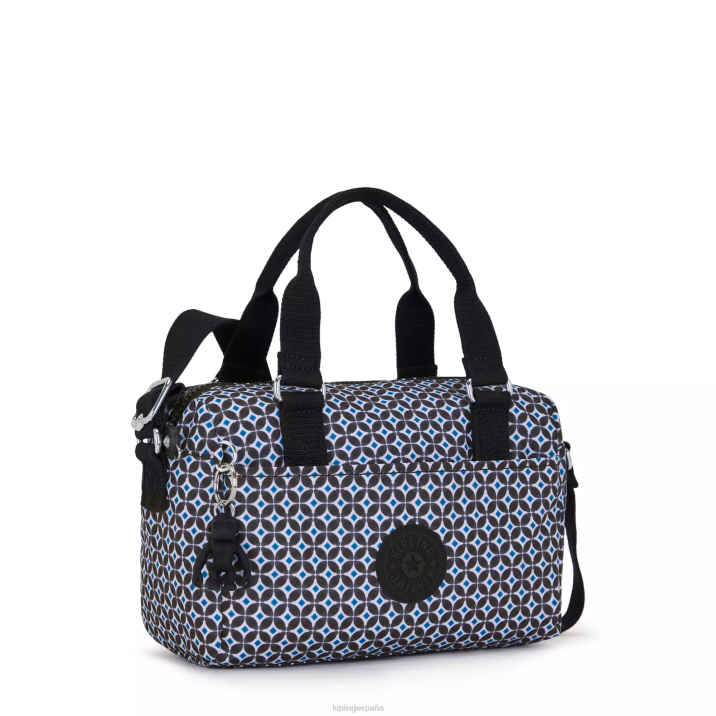 bolso de mano folki mini estampado Kipling azulejo negruzco mujer 884V1 minibolsos