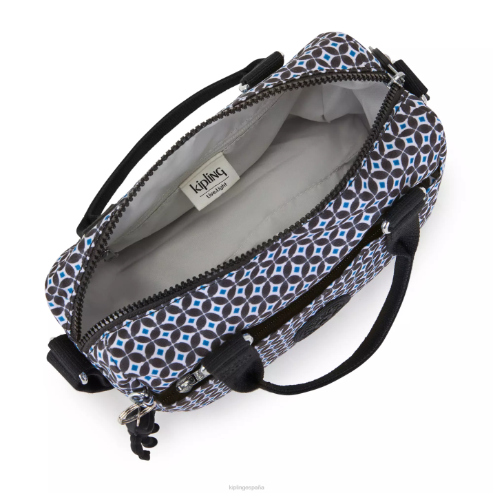 bolso de mano folki mini estampado Kipling azulejo negruzco mujer 884V1 minibolsos