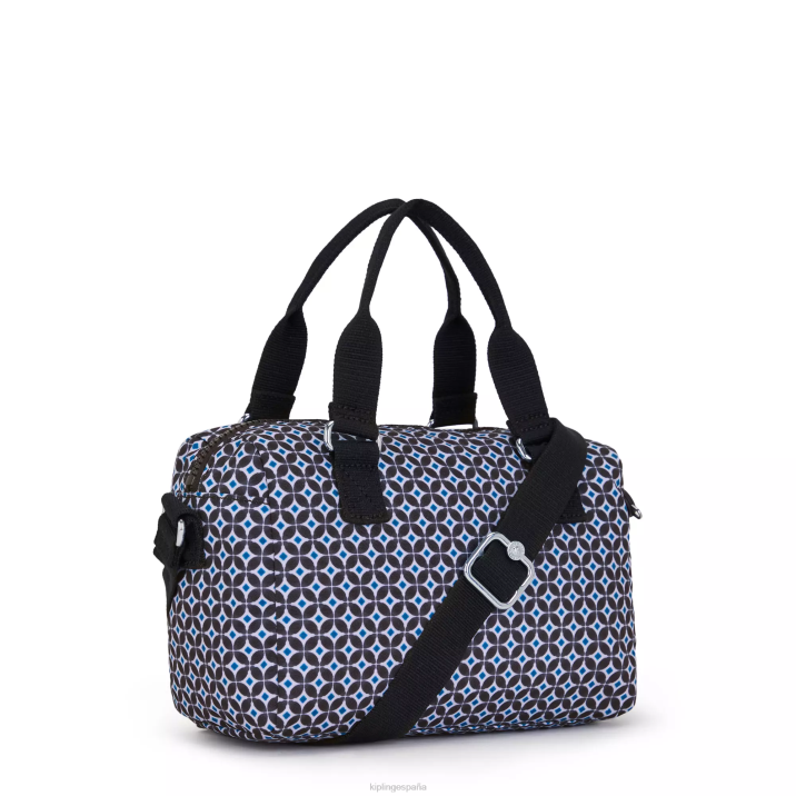 bolso de mano folki mini estampado Kipling azulejo negruzco mujer 884V1 minibolsos