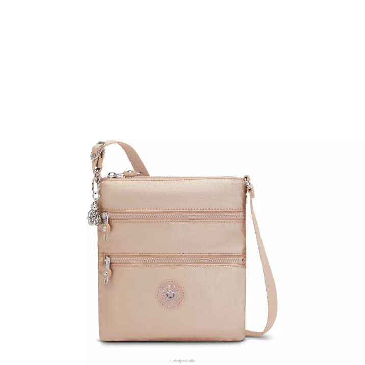 minibolso bandolera keiko metalizado Kipling encanto de oro metálico mujer 884V97 minibolsos