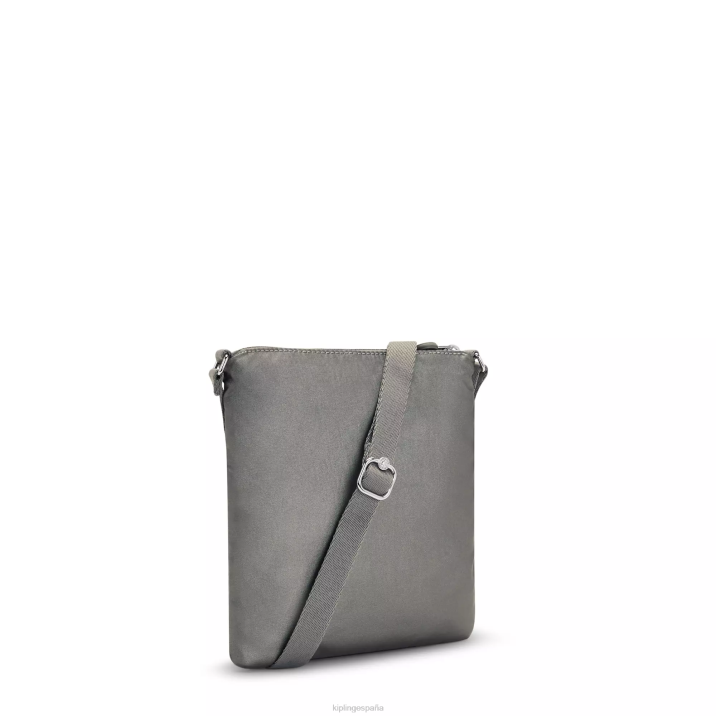 minibolso bandolera keiko metalizado Kipling gris luna metalizado mujer 884V95 minibolsos