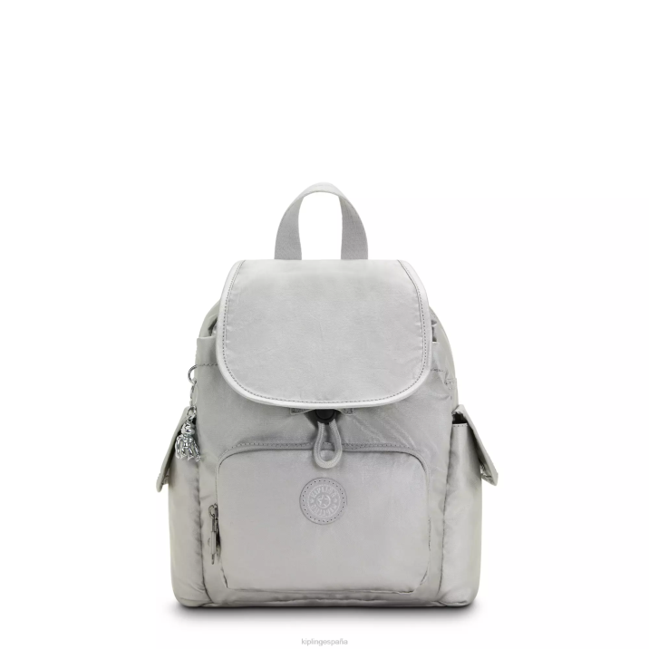 minimochila metalizada city pack Kipling metálico brillante mujer 884V388 minibolsos