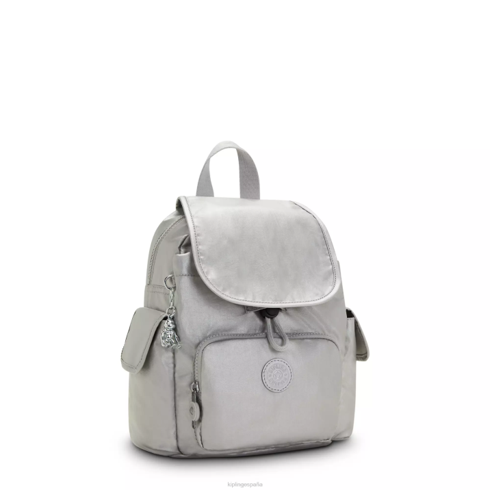 minimochila metalizada city pack Kipling metálico brillante mujer 884V388 minibolsos
