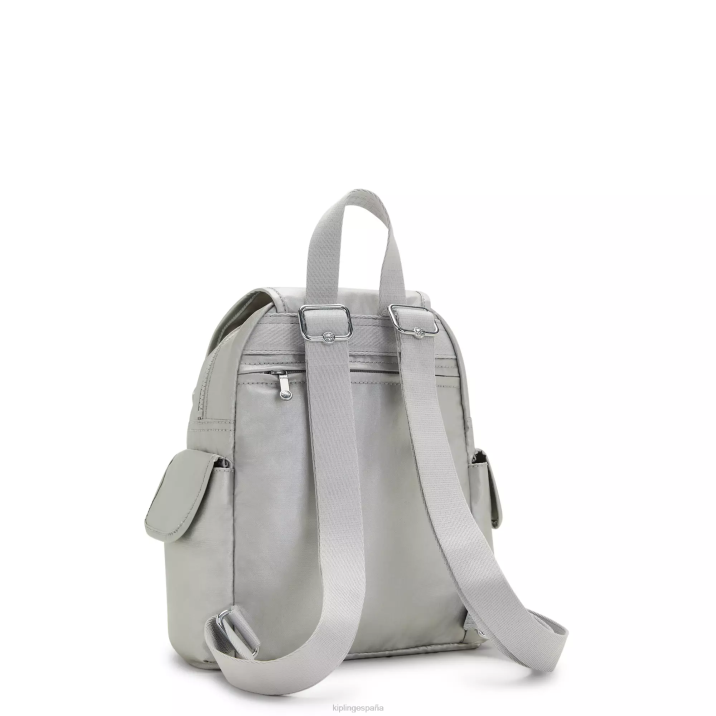 minimochila metalizada city pack Kipling metálico brillante mujer 884V388 minibolsos