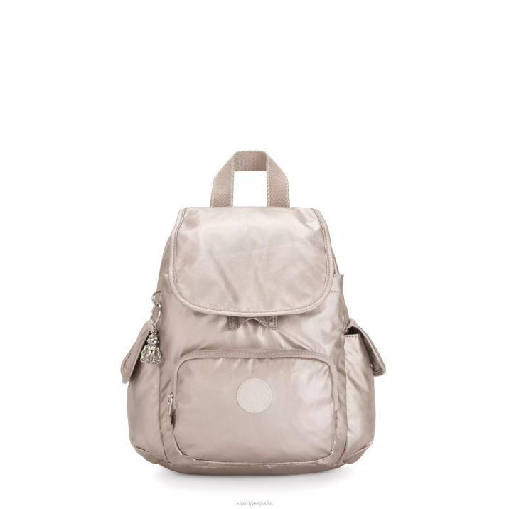 minimochila metalizada city pack Kipling resplandor metalico mujer 884V389 minibolsos