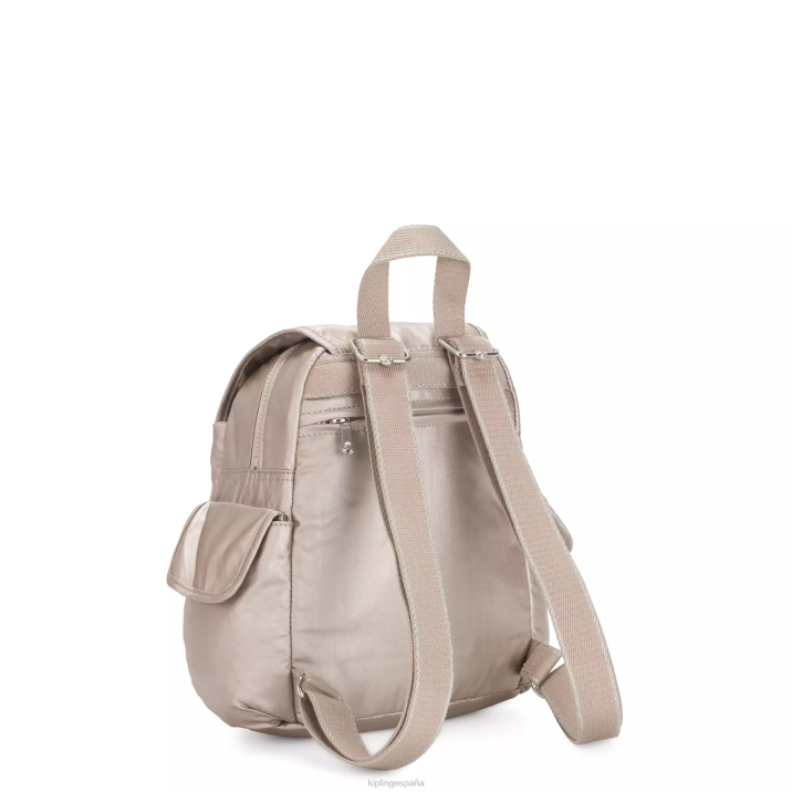 minimochila metalizada city pack Kipling resplandor metalico mujer 884V389 minibolsos
