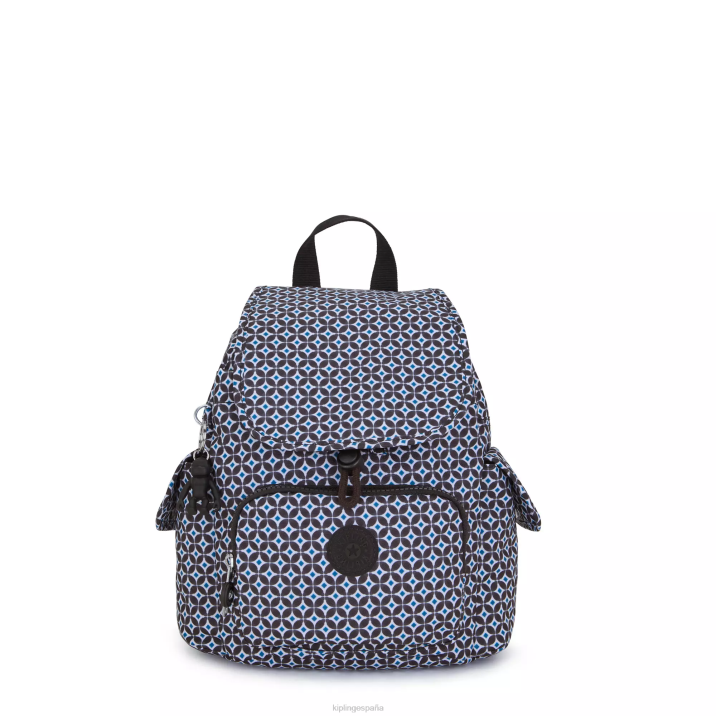 mochila city pack mini estampada Kipling azulejo negruzco mujer 884V498 minibolsos
