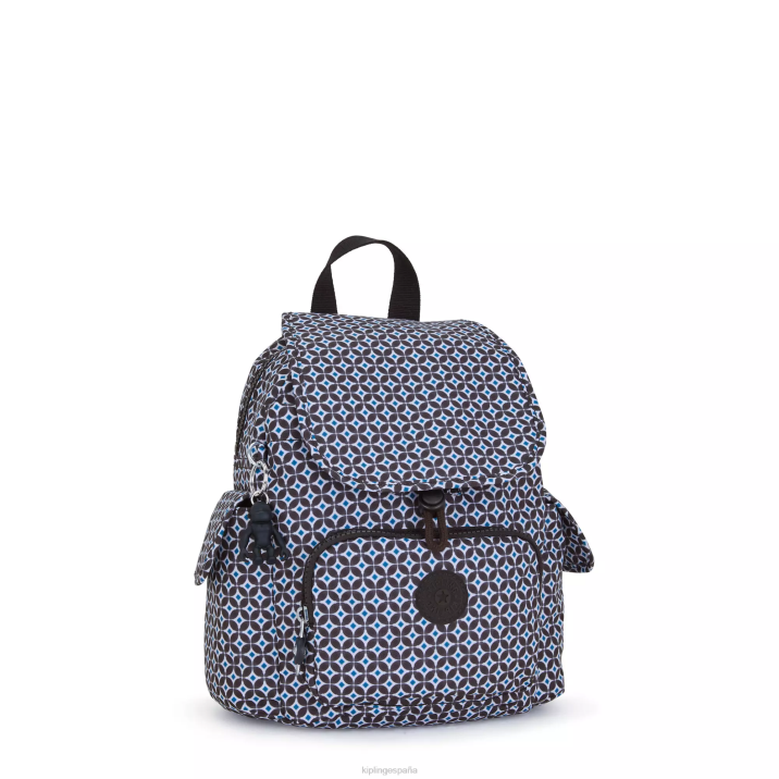 mochila city pack mini estampada Kipling azulejo negruzco mujer 884V498 minibolsos