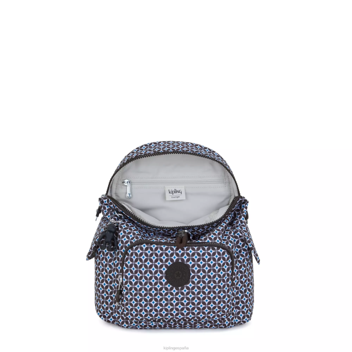 mochila city pack mini estampada Kipling azulejo negruzco mujer 884V498 minibolsos