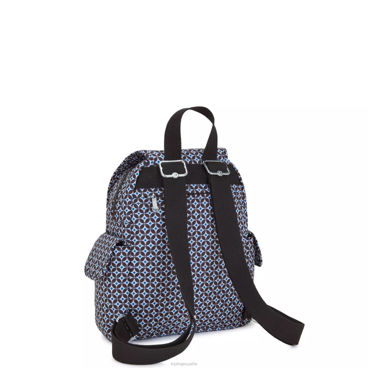 mochila city pack mini estampada Kipling azulejo negruzco mujer 884V498 minibolsos