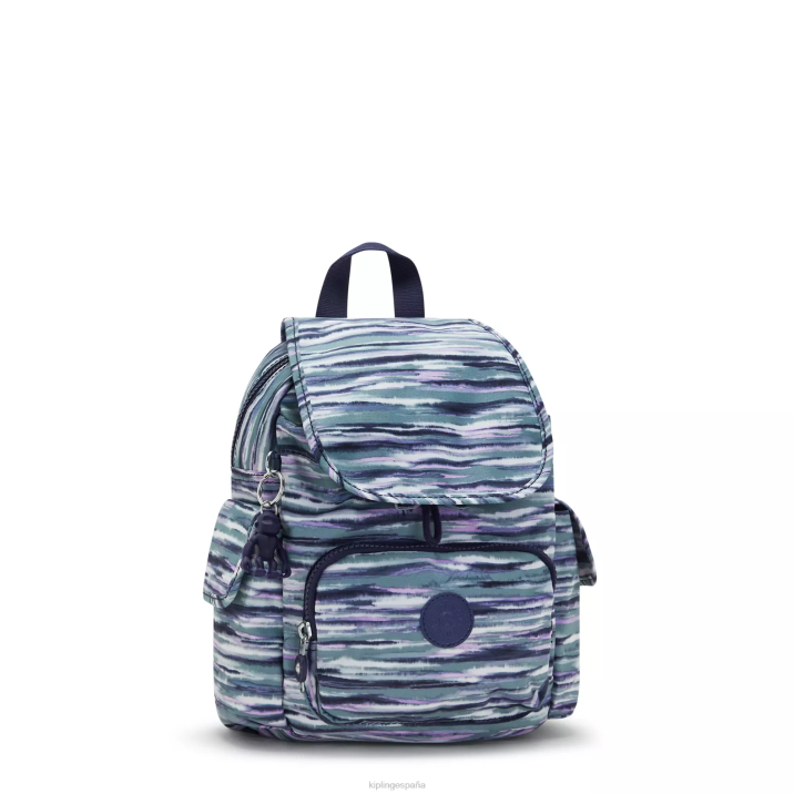 mochila city pack mini estampada Kipling rayas de pincel mujer 884V497 minibolsos