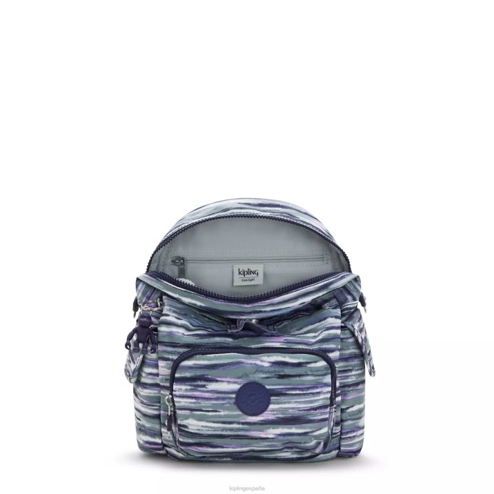 mochila city pack mini estampada Kipling rayas de pincel mujer 884V497 minibolsos