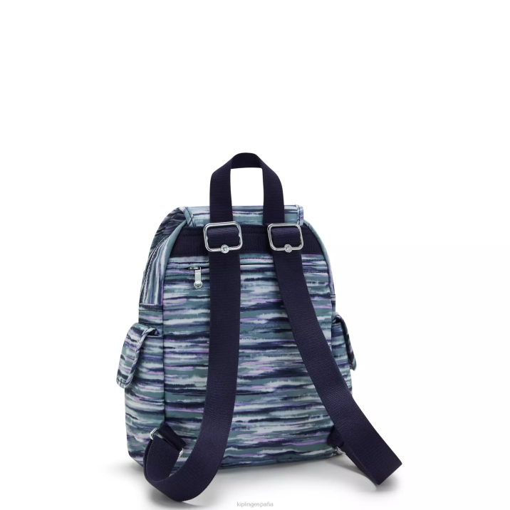 mochila city pack mini estampada Kipling rayas de pincel mujer 884V497 minibolsos