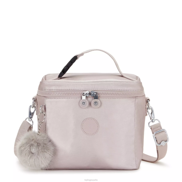 fiambrera graham metalizada Kipling rosa metalica mujer 884V649 bolsas de almuerzo