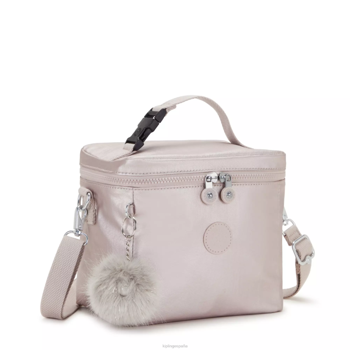 fiambrera graham metalizada Kipling rosa metalica mujer 884V649 bolsas de almuerzo