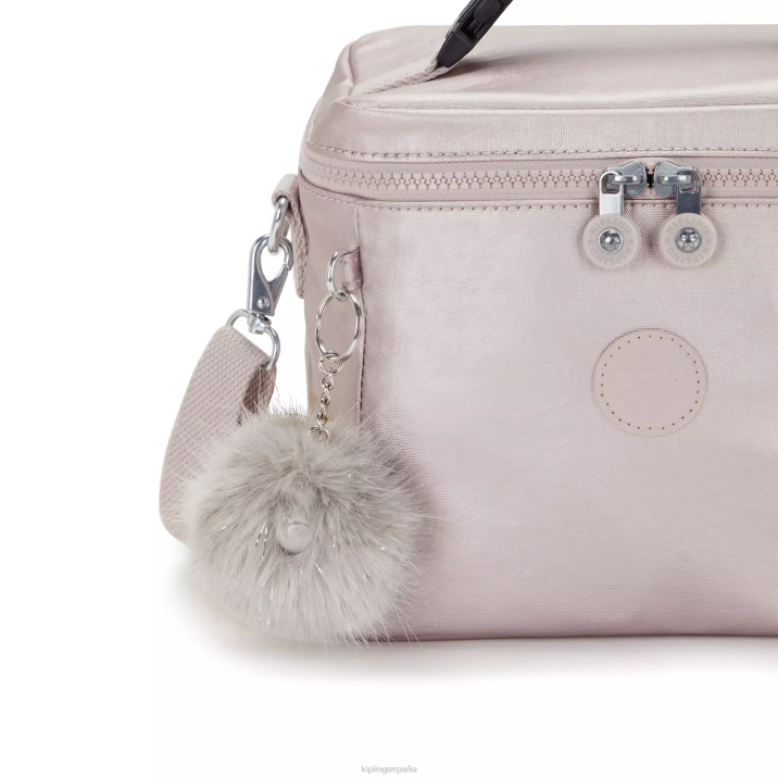 fiambrera graham metalizada Kipling rosa metalica mujer 884V649 bolsas de almuerzo
