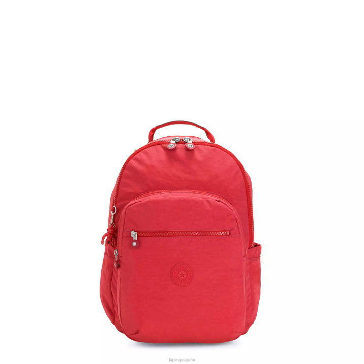 mochila pequeña para tableta de seúl Kipling colorete rojo mujer 884V422 con monograma