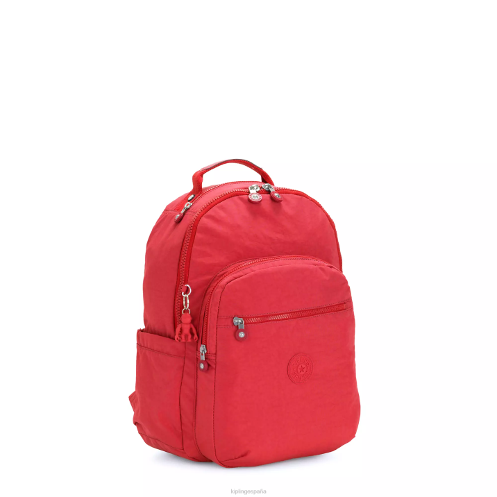 mochila pequeña para tableta de seúl Kipling colorete rojo mujer 884V422 con monograma