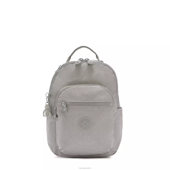 mochila pequeña para tableta de seúl Kipling gris gris mujer 884V419 con monograma