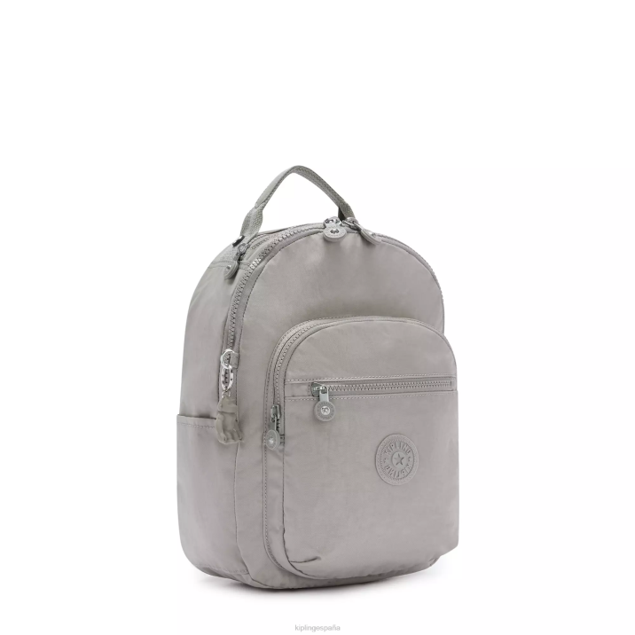 mochila pequeña para tableta de seúl Kipling gris gris mujer 884V419 con monograma