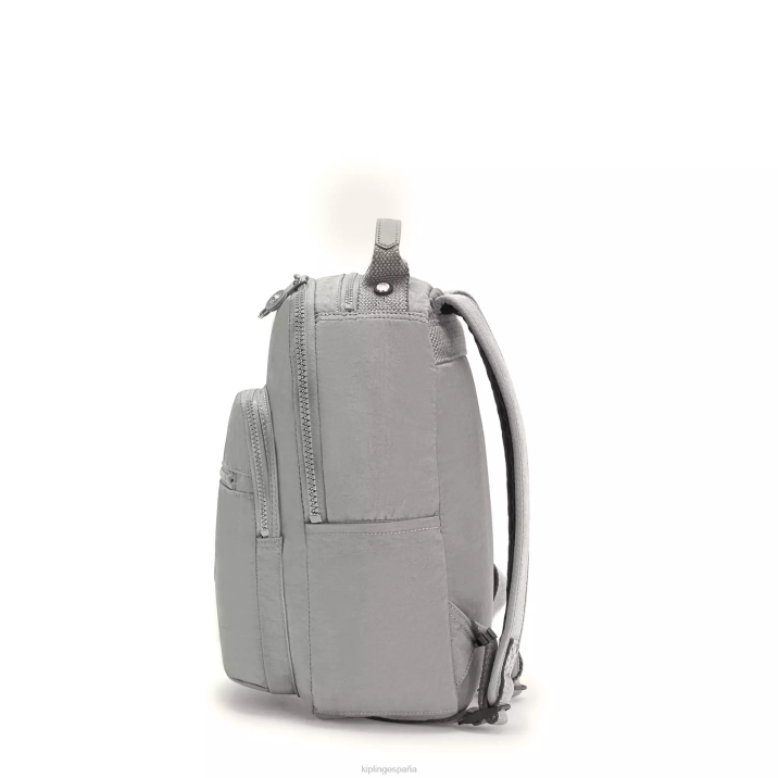 mochila pequeña para tableta de seúl Kipling gris gris mujer 884V419 con monograma