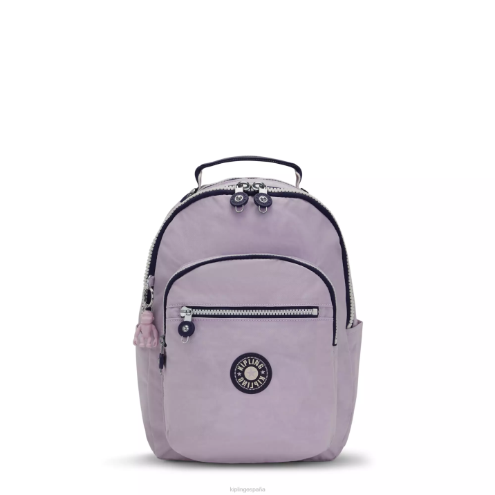 mochila pequeña para tableta de seúl Kipling suave bloque lila mujer 884V423 con monograma