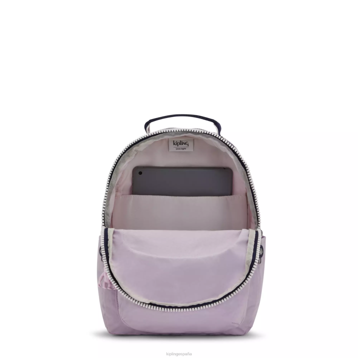 mochila pequeña para tableta de seúl Kipling suave bloque lila mujer 884V423 con monograma