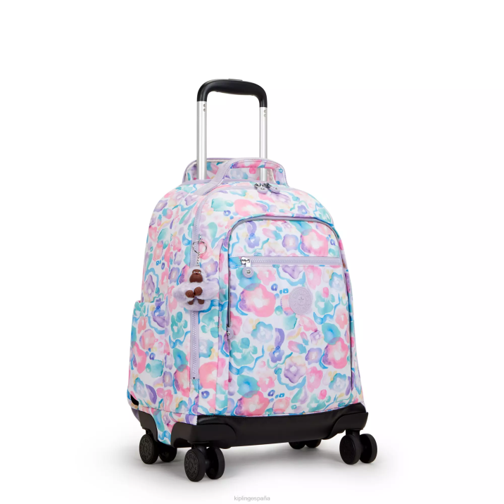 Mochila con ruedas New Zea para portátil de 15\" con estampado Kipling flores de agua mujer 884V491 mochilas con ruedas