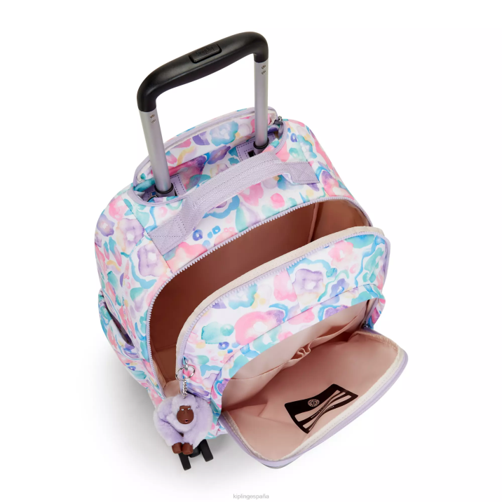 Mochila con ruedas New Zea para portátil de 15\" con estampado Kipling flores de agua mujer 884V491 mochilas con ruedas