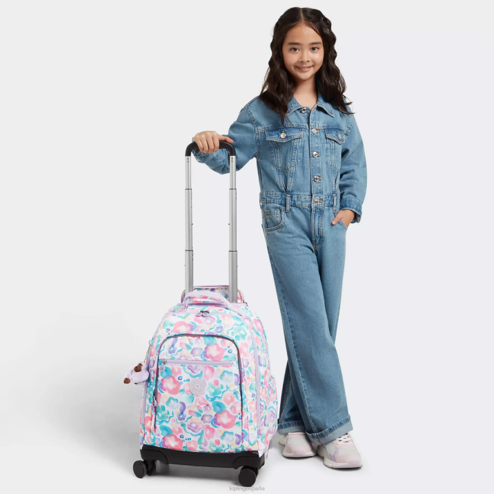 Mochila con ruedas New Zea para portátil de 15\" con estampado Kipling flores de agua mujer 884V491 mochilas con ruedas