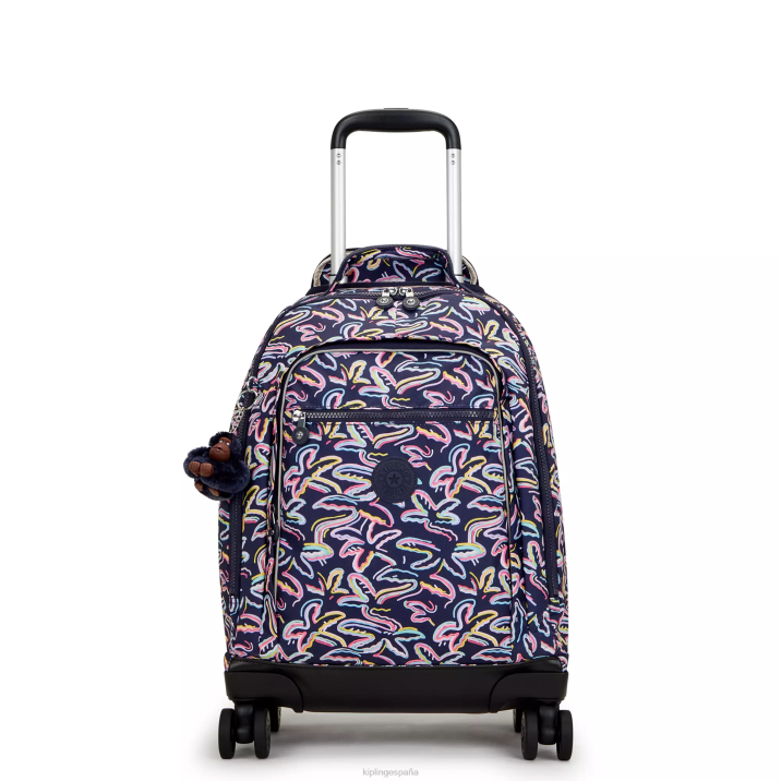 Mochila con ruedas New Zea para portátil de 15" con estampado Kipling impresión de fiesta de palma mujer 884V490 mochilas con ruedas