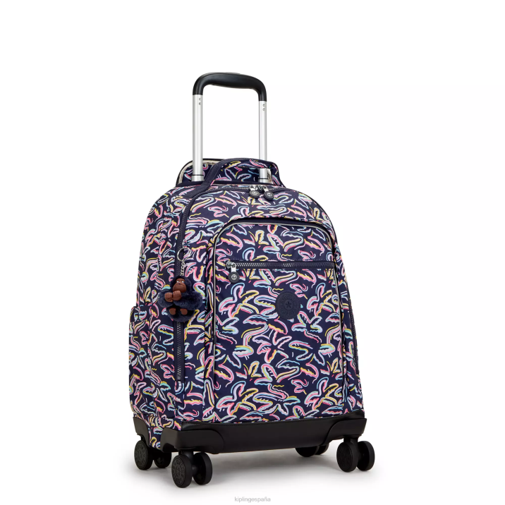 Mochila con ruedas New Zea para portátil de 15\" con estampado Kipling impresión de fiesta de palma mujer 884V490 mochilas con ruedas