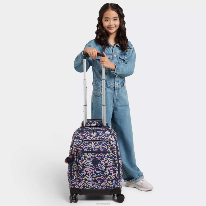 Mochila con ruedas New Zea para portátil de 15\" con estampado Kipling impresión de fiesta de palma mujer 884V490 mochilas con ruedas