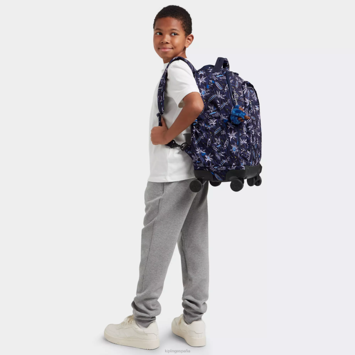 Mochila con ruedas New Zea para portátil de 15\" con estampado Kipling impresión de mar de surf mujer 884V489 mochilas con ruedas