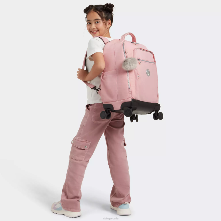 Mochila con ruedas para portátil New Zea de 15\" Kipling rosa nupcial mujer 884V482 mochilas con ruedas