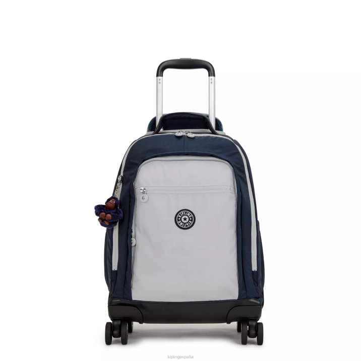 Mochila con ruedas para portátil New Zea de 15" Kipling verdadero azul gris mujer 884V479 mochilas con ruedas