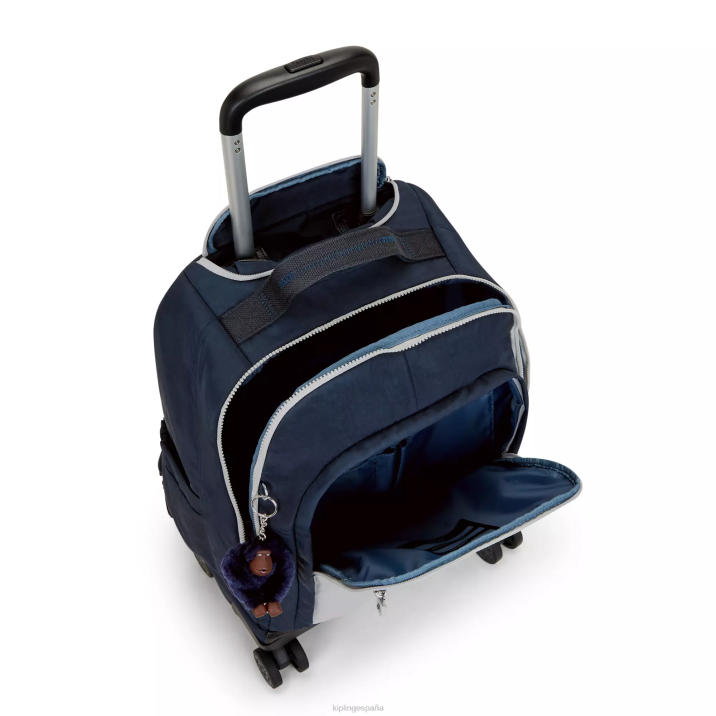Mochila con ruedas para portátil New Zea de 15\" Kipling verdadero azul gris mujer 884V479 mochilas con ruedas