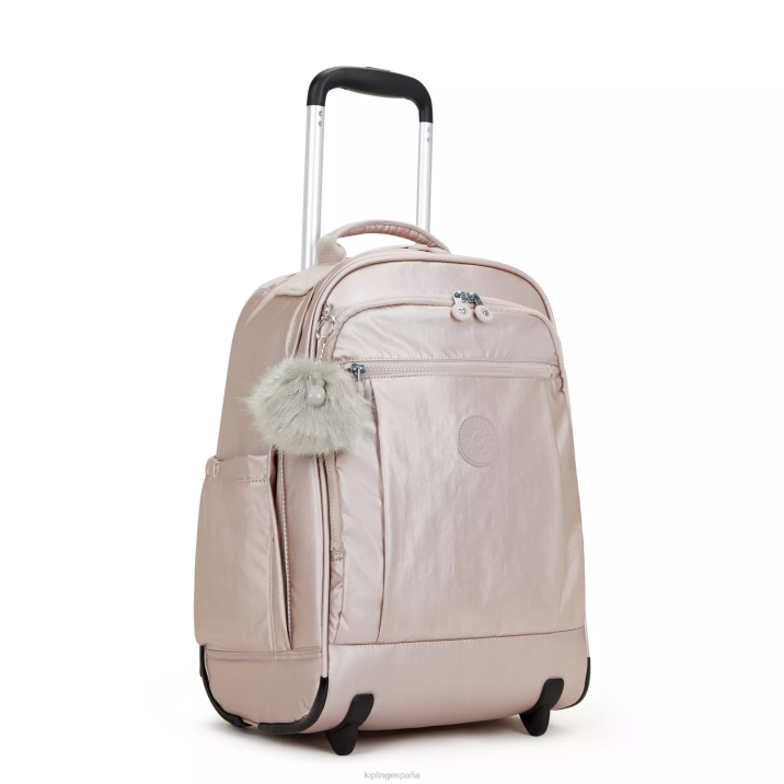 mochila Gaze grande con ruedas metalizadas Kipling rosa metalica mujer 884V492 mochilas con ruedas