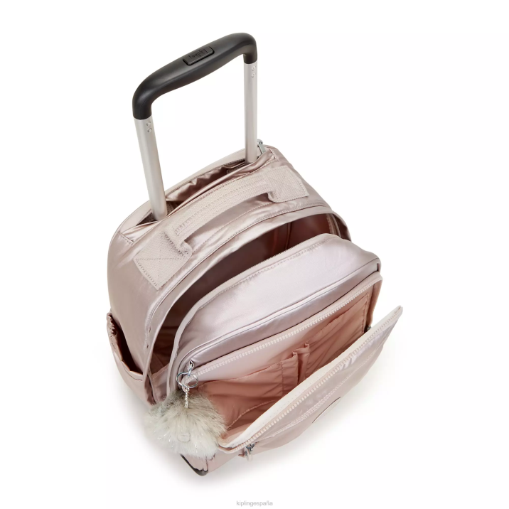 mochila Gaze grande con ruedas metalizadas Kipling rosa metalica mujer 884V492 mochilas con ruedas