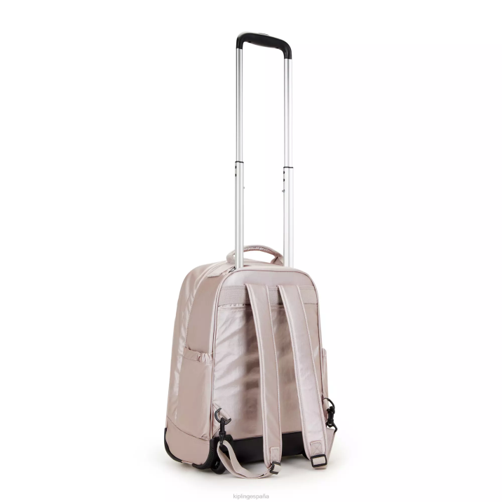 mochila Gaze grande con ruedas metalizadas Kipling rosa metalica mujer 884V492 mochilas con ruedas