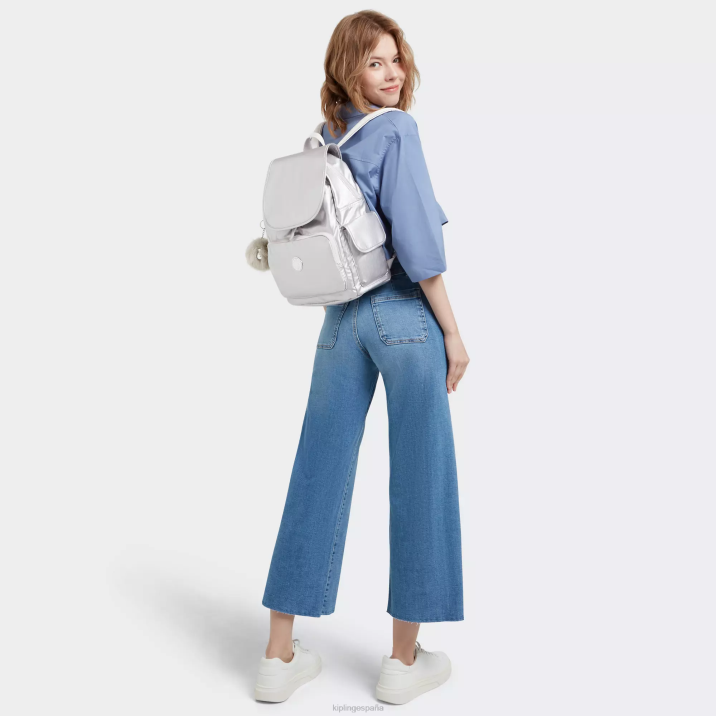 mochila city pack metalizada Kipling caramelo metálico mujer 884V341 mochilas de moda