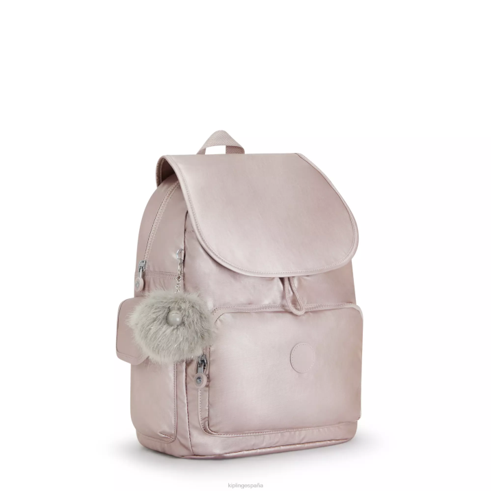 mochila city pack metalizada Kipling rosa metalica mujer 884V340 mochilas de moda