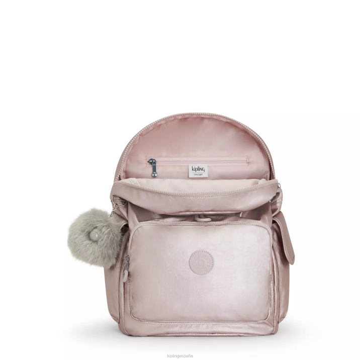 mochila city pack metalizada Kipling rosa metalica mujer 884V340 mochilas de moda