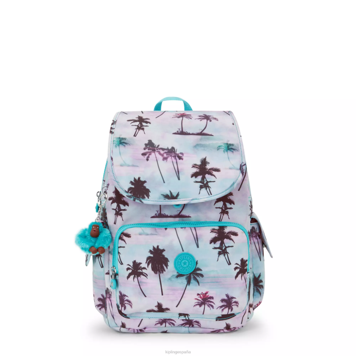 mochila con estampado city pack Kipling impresión de la palma de la sombra mujer 884V338 mochilas de moda