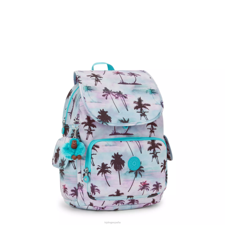 mochila con estampado city pack Kipling impresión de la palma de la sombra mujer 884V338 mochilas de moda
