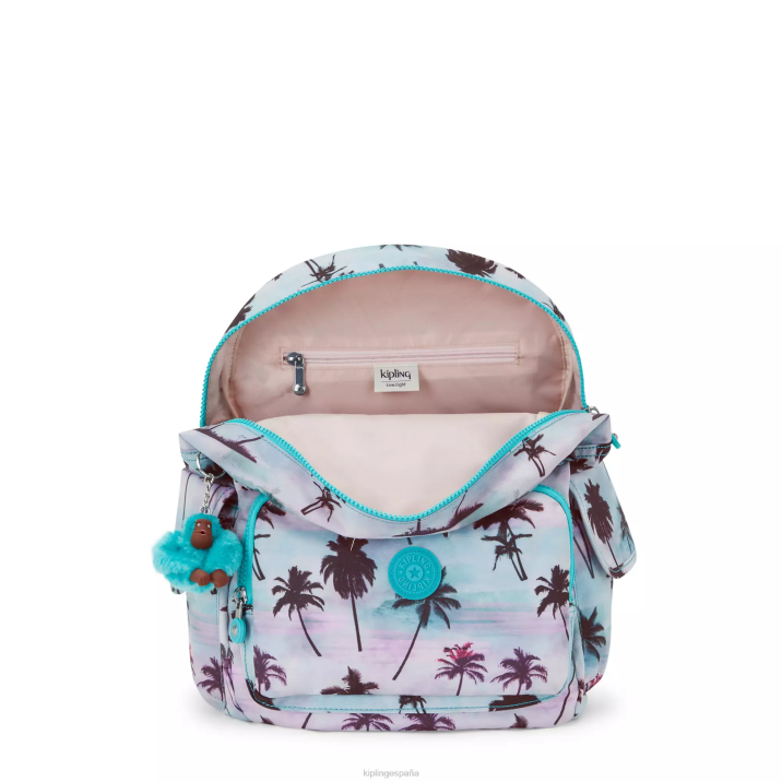 mochila con estampado city pack Kipling impresión de la palma de la sombra mujer 884V338 mochilas de moda