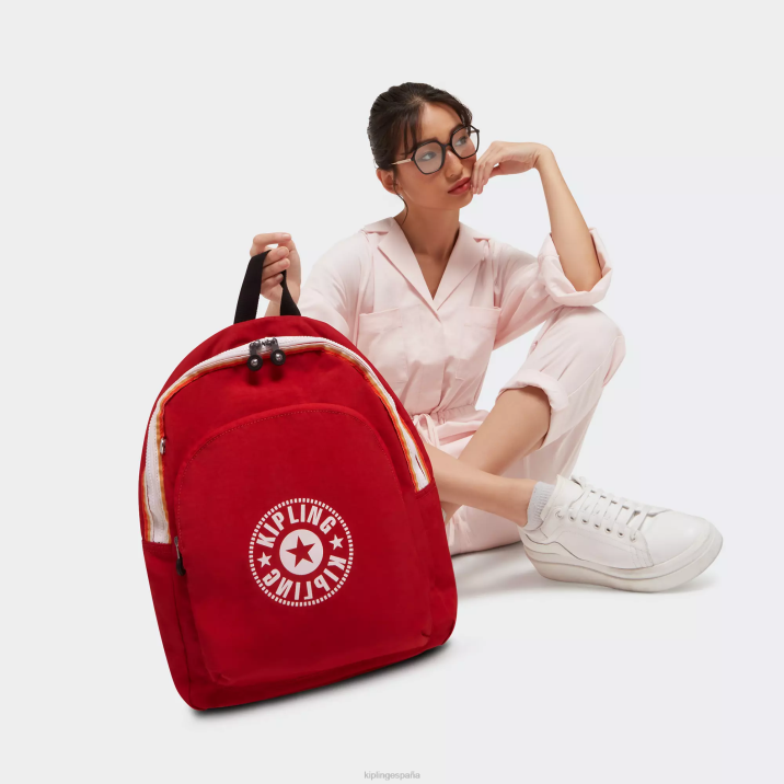 mochila mediana curtis Kipling colorete rojo mujer 884V374 mochilas de moda