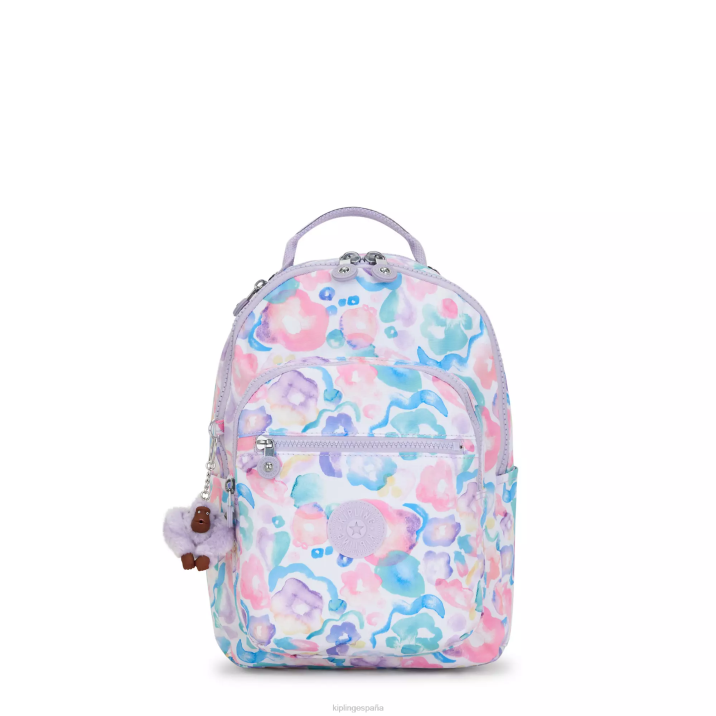 mochila pequeña con estampado de tablet seoul Kipling flores de agua mujer 884V349 mochilas de moda