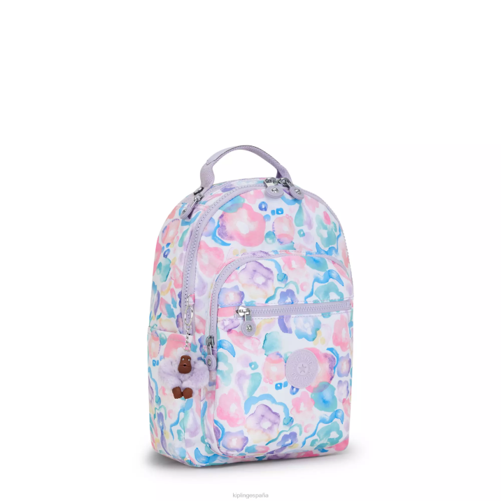 mochila pequeña con estampado de tablet seoul Kipling flores de agua mujer 884V349 mochilas de moda