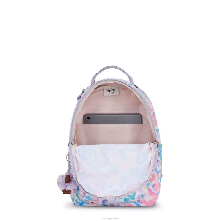 mochila pequeña con estampado de tablet seoul Kipling flores de agua mujer 884V349 mochilas de moda